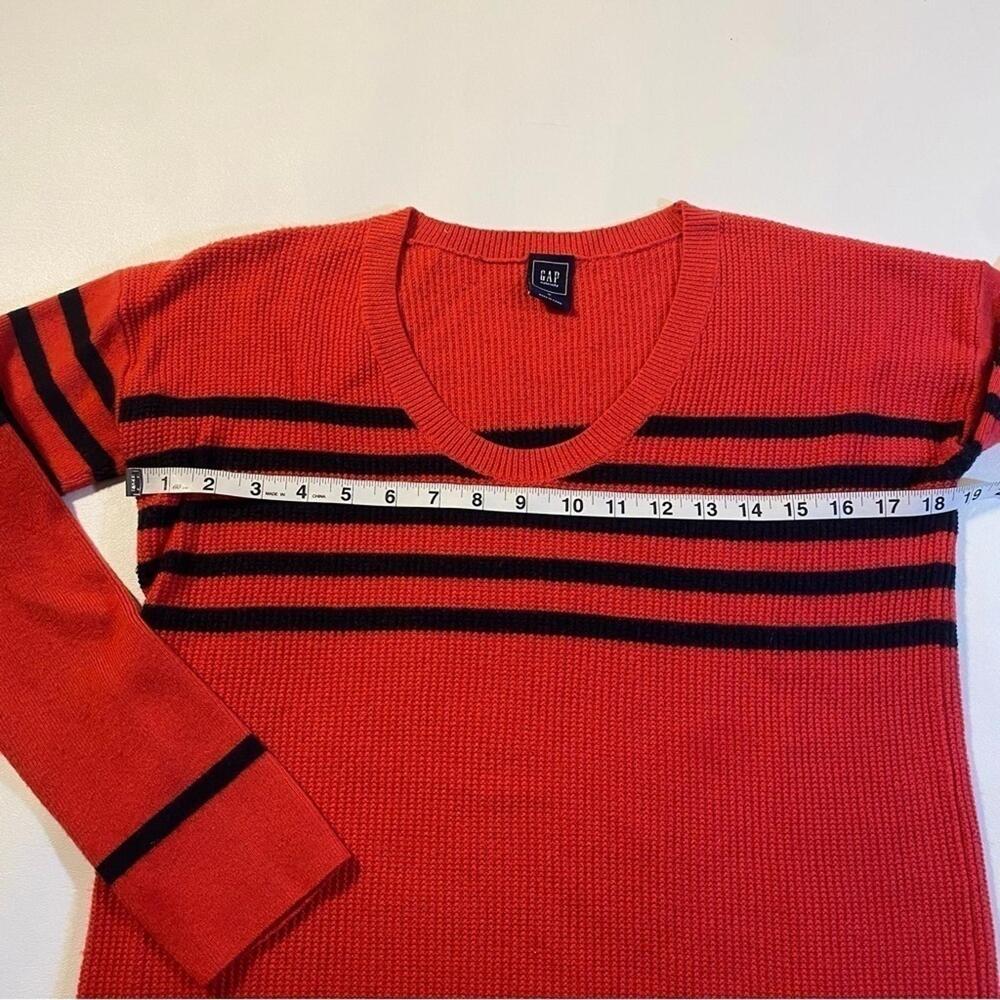 Gap Maternity Size M Pink Wool Blend Ribbed Sweater With Navy‎ Blue Stripes - Picture 3 of 6